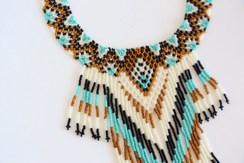 Embera Necklace Fringe Copper