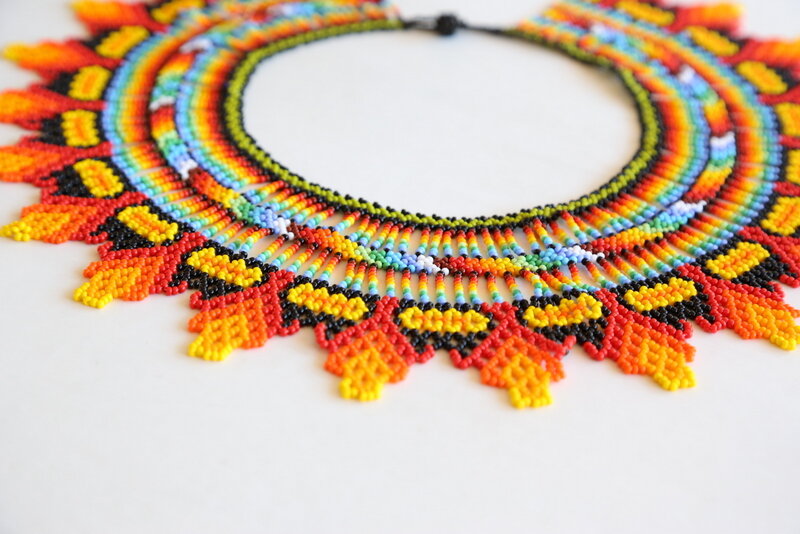 Embera Necklace Collar Flame