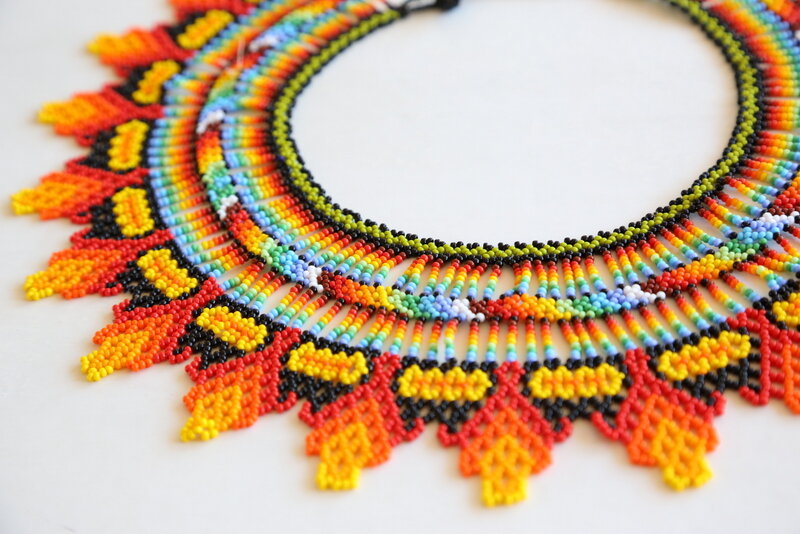 Embera Necklace Collar Flame