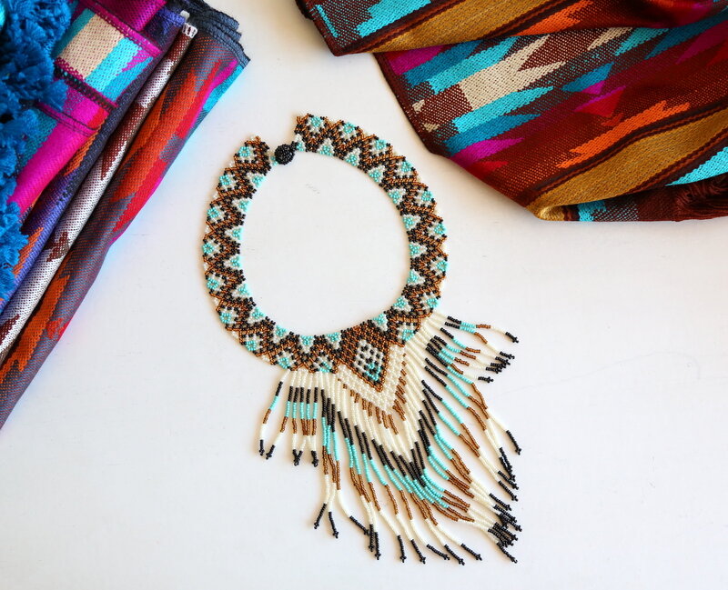 Embera Necklace Fringe Copper