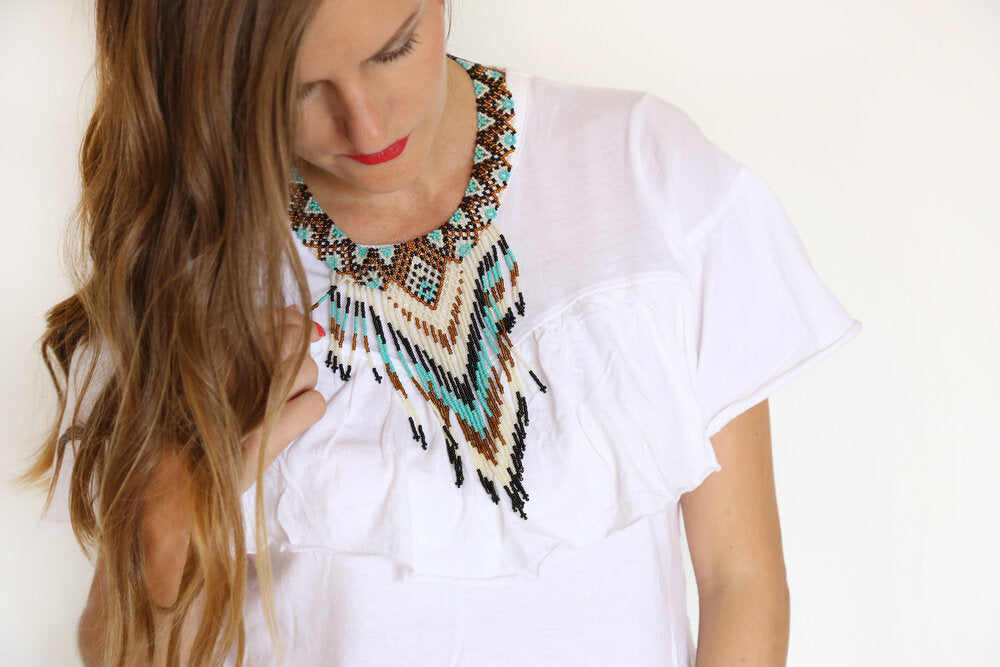 Embera Necklace Fringe Copper