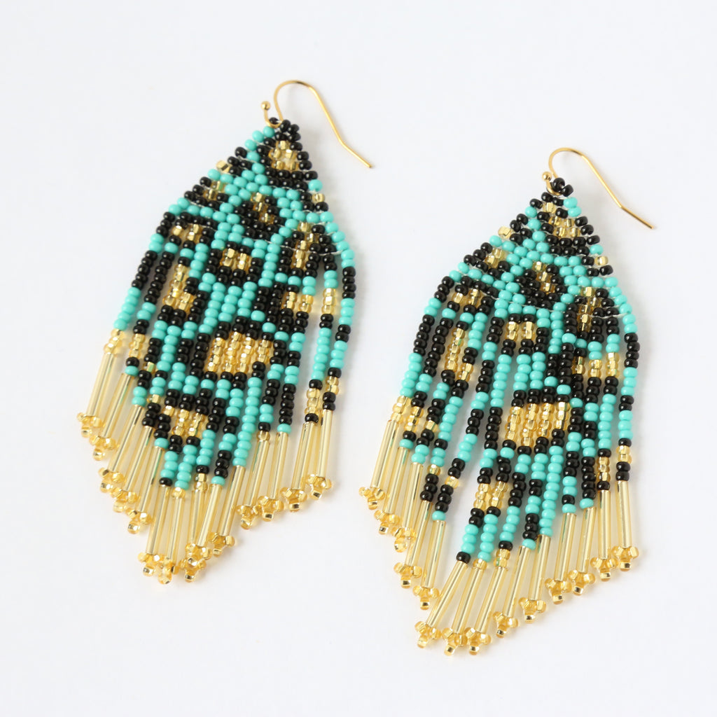 Turquoise Leopard Earrings
