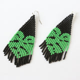 Black Monstera Earrings