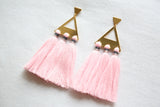 Trío Tassel Earring - Rose Quartz