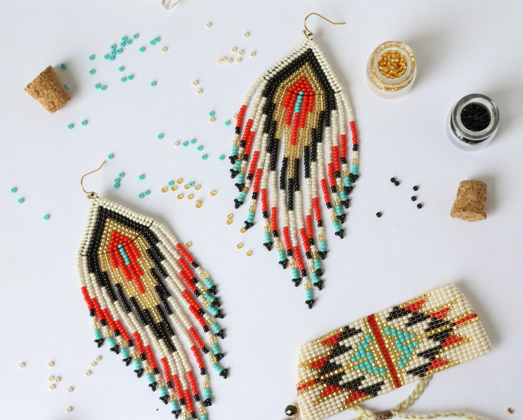 Punta Red Embera Earrings