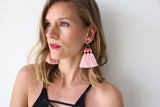 Trío Tassel Earring - Rose Quartz