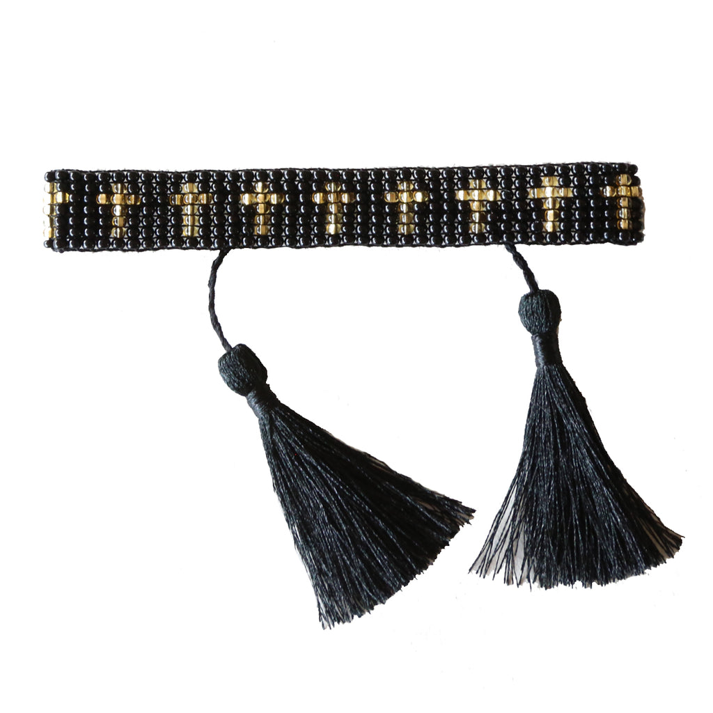 Cross Black Bracelet
