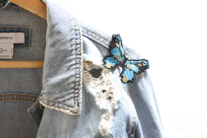 Butterfly Blue Embera Pin