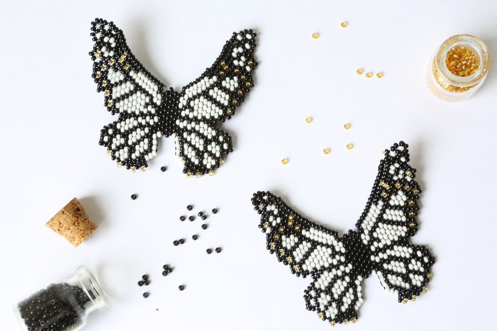 Butterfly White Embera Earrings