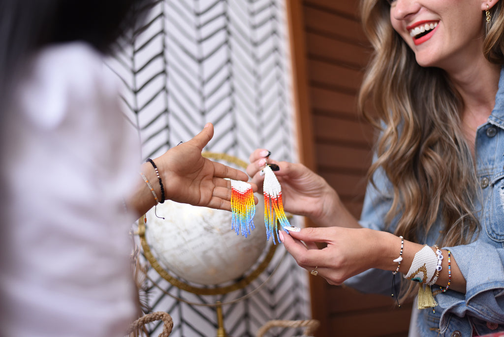 White Rainbow Earrings