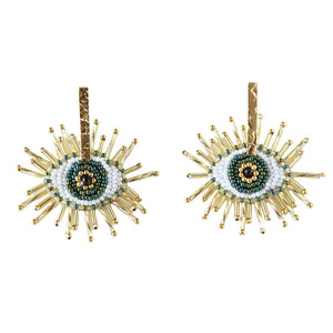 Evil Eye Drop Beaded Earring