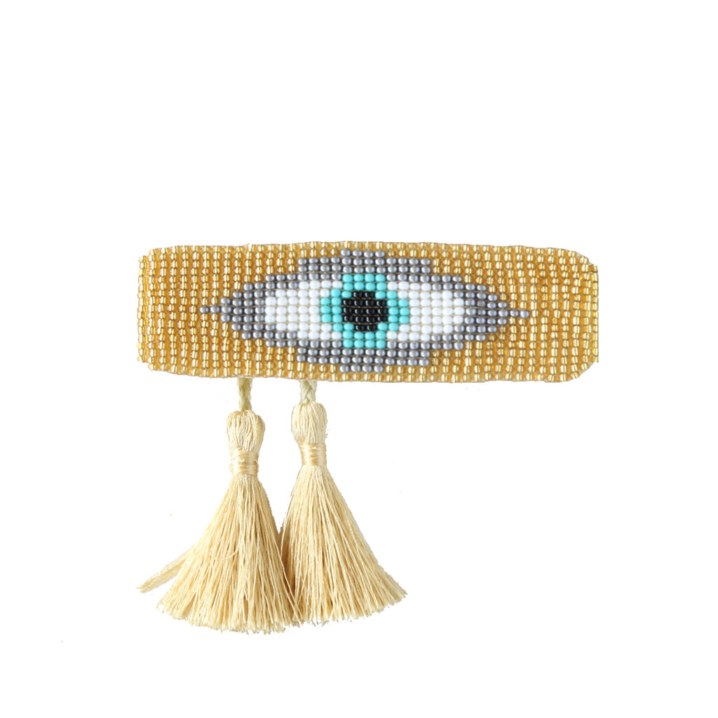 Evil Eye Gold Tassel Bracelet