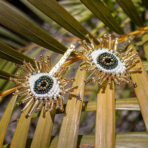 Evil Eye Drop Beaded Earring