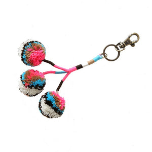 Pom Key Fob Taupe Multi