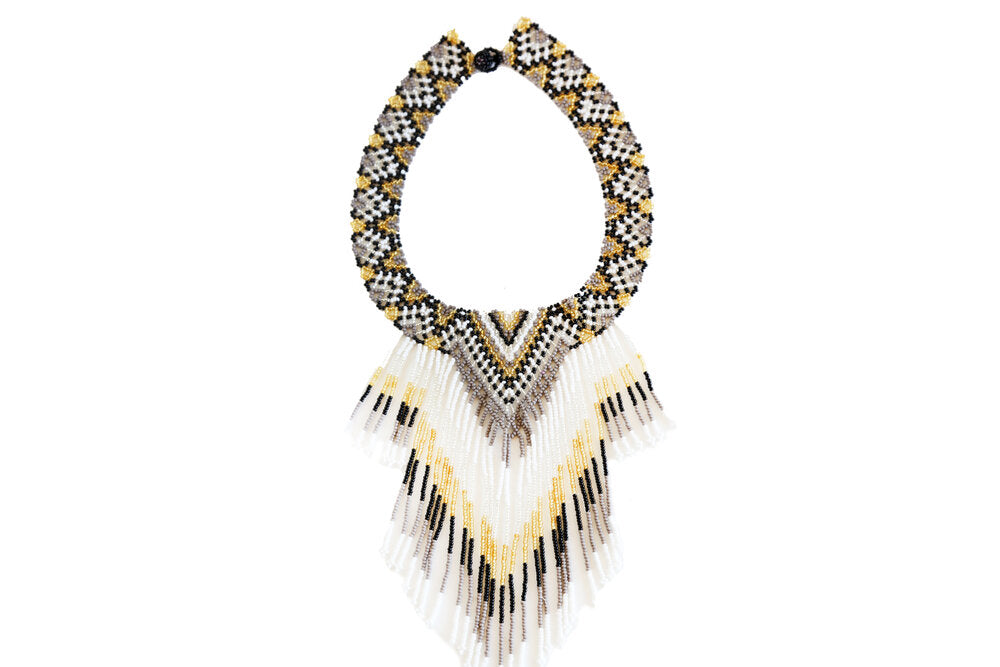 Embera Necklace Fringe Ink