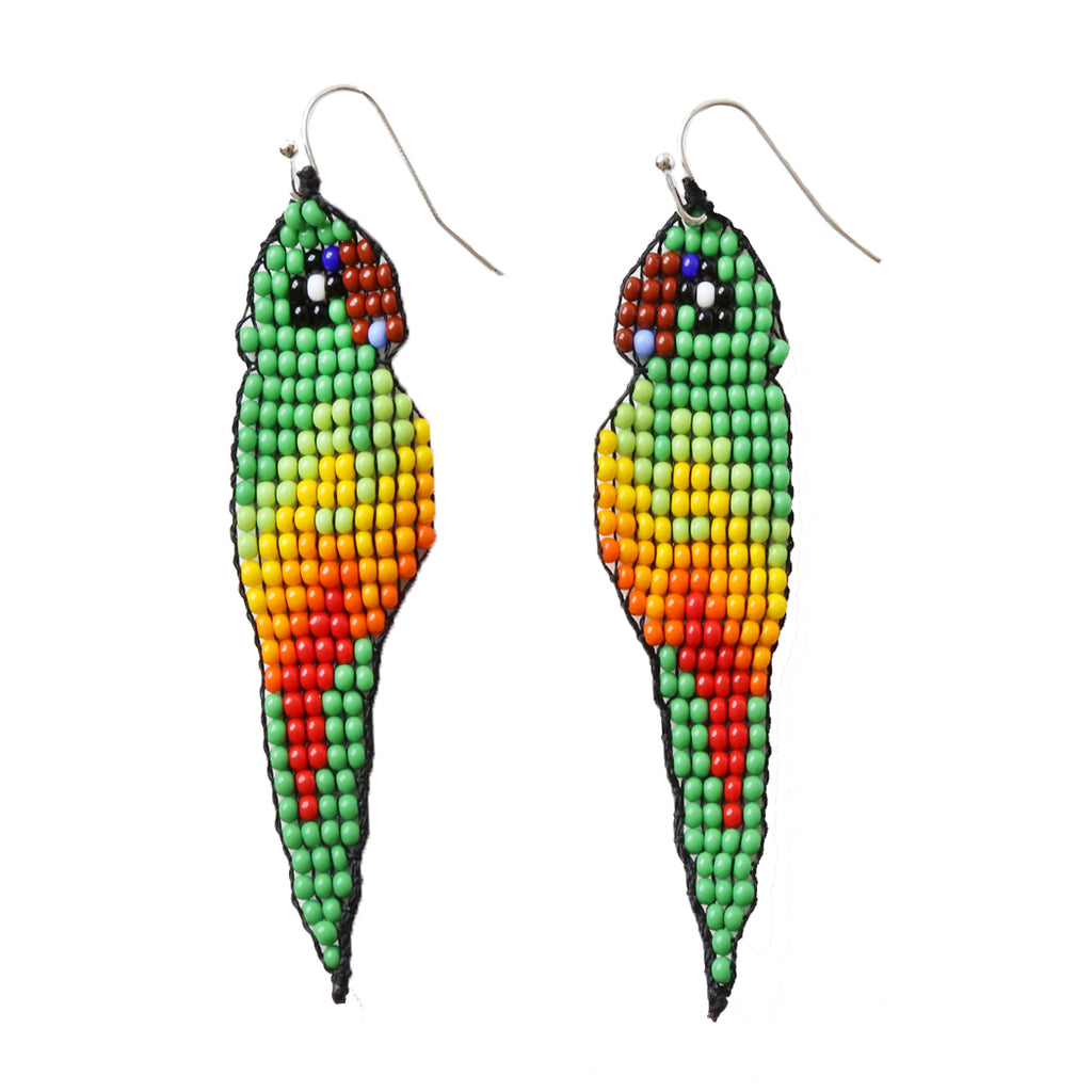 Green Parrot Earrings