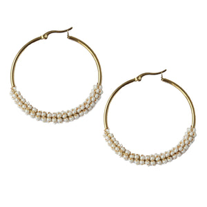 Pearl Hoop Embera Earrings