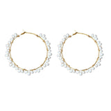 White Confetti Hoop Earrings