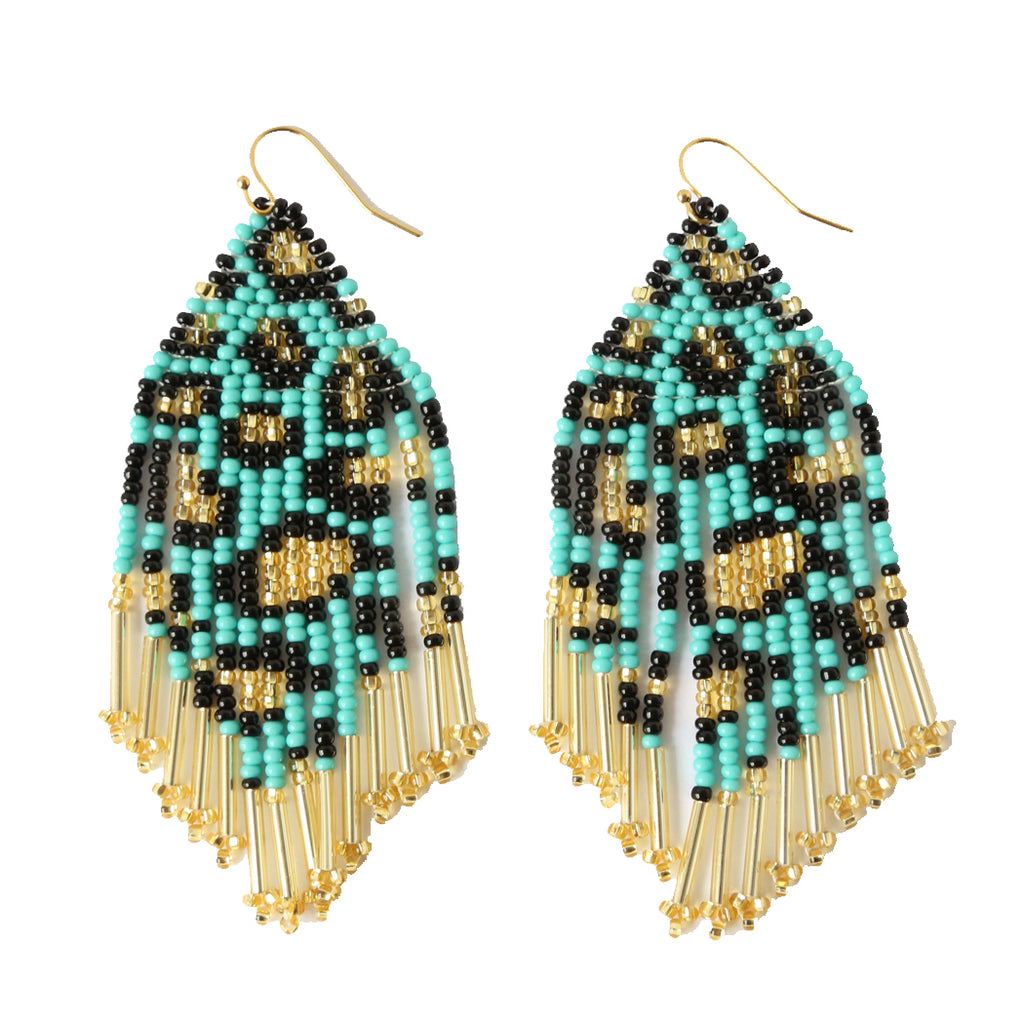 Turquoise Leopard Earrings