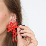 Red Orchid Earring