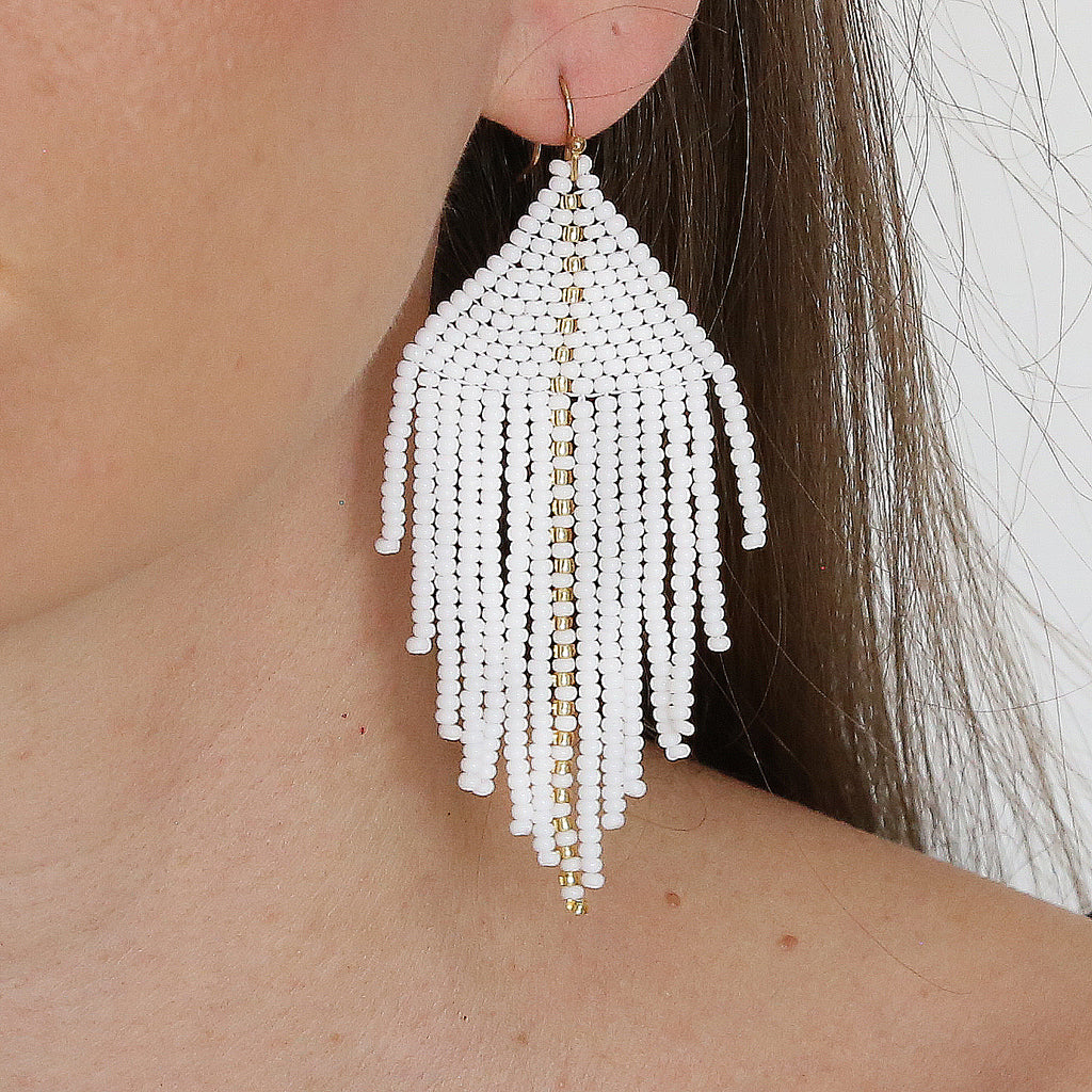 Raya White Earrings
