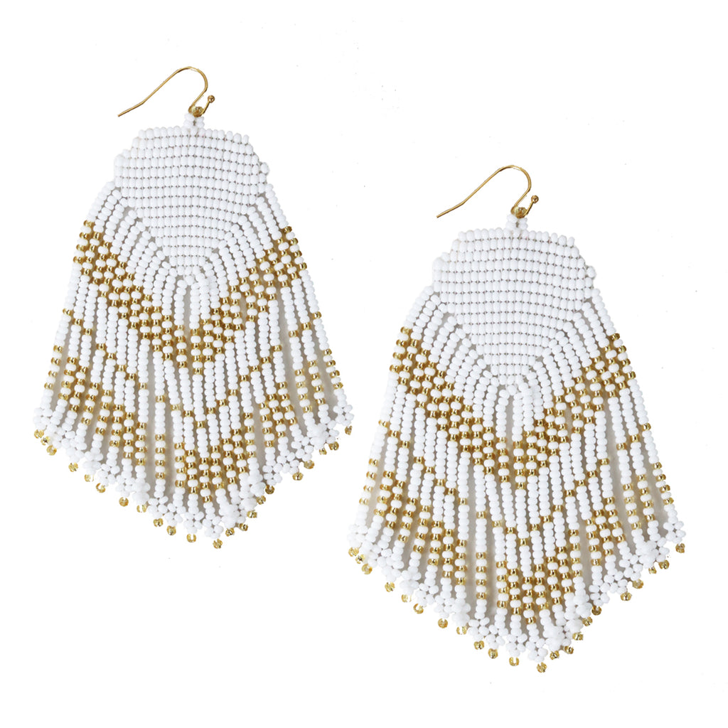 White Curtain Earrings