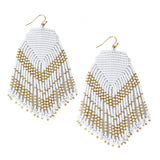 White Curtain Earrings