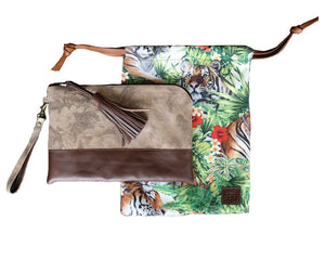 Brown Snakeskin Clutch