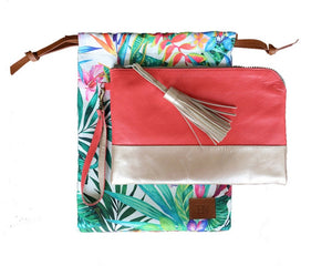 Coral Champagne Clutch
