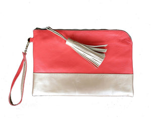 Coral Champagne Clutch