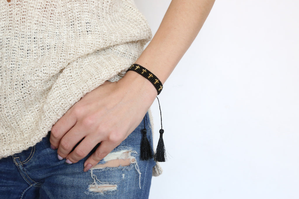 Cross Black Bracelet