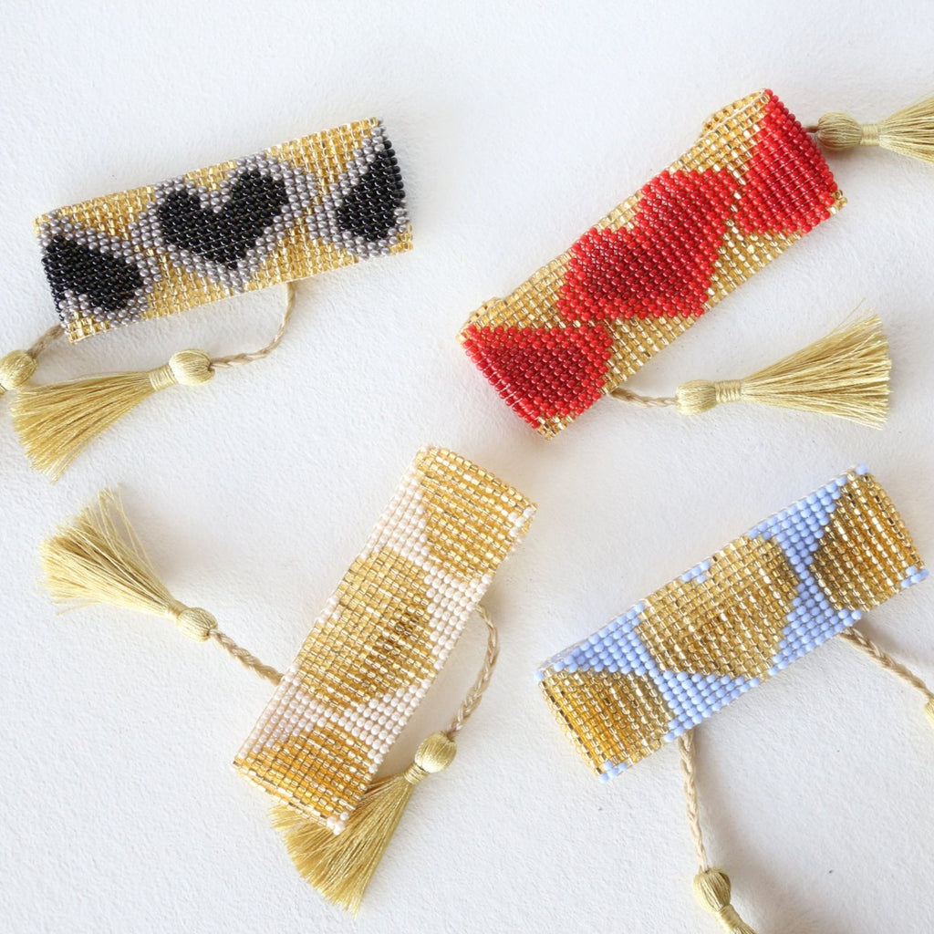 Black Heart Tassel Bracelet