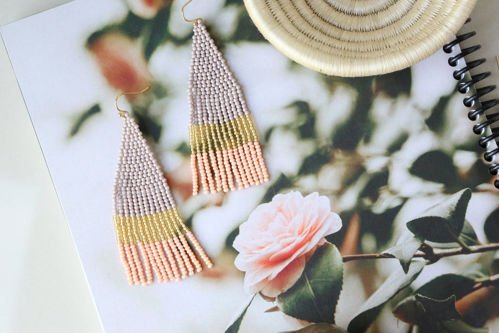 Minima Gray Colorblock Earrings