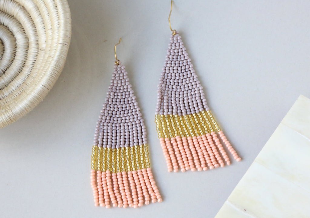 Minima Gray Colorblock Earrings