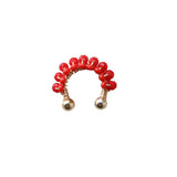 Ear Cuff Beaded Red Fuego