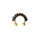 Ear Cuff Beaded Black Beetle