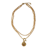 Champagne Double Bead Bendito Necklace