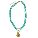 Turquoise Double Bead Bendito Necklace