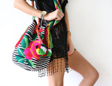 Flores Mochila Blanco Tres
