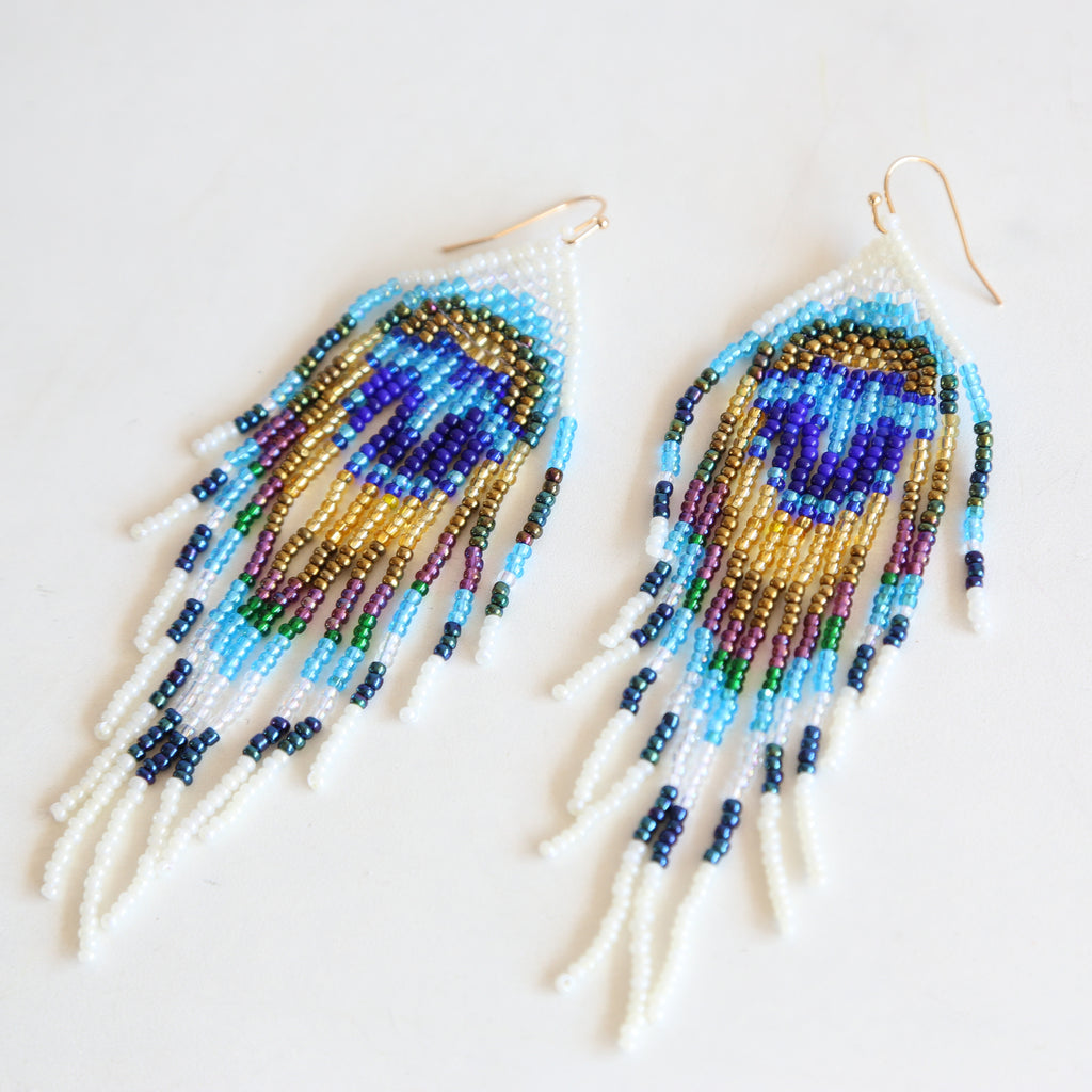 Peacock Feather Embera Earrings