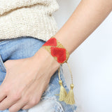 Red Heart Tassel Bracelet