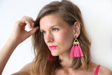 Trío Tassel Earring - Deep Pink