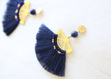 Luna Tassel Earring - Navy