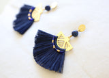 Luna Tassel Earring - Navy