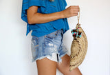 Luna Pom Clutch Teal
