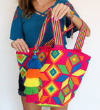 Tassel Tote Hot Pink
