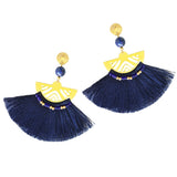 Luna Tassel Earring - Navy