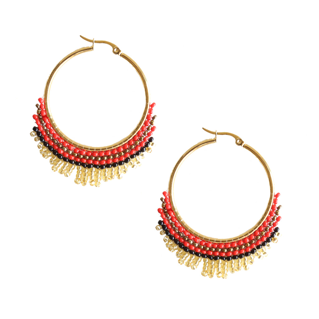 Fire Hoop Embera Earrings