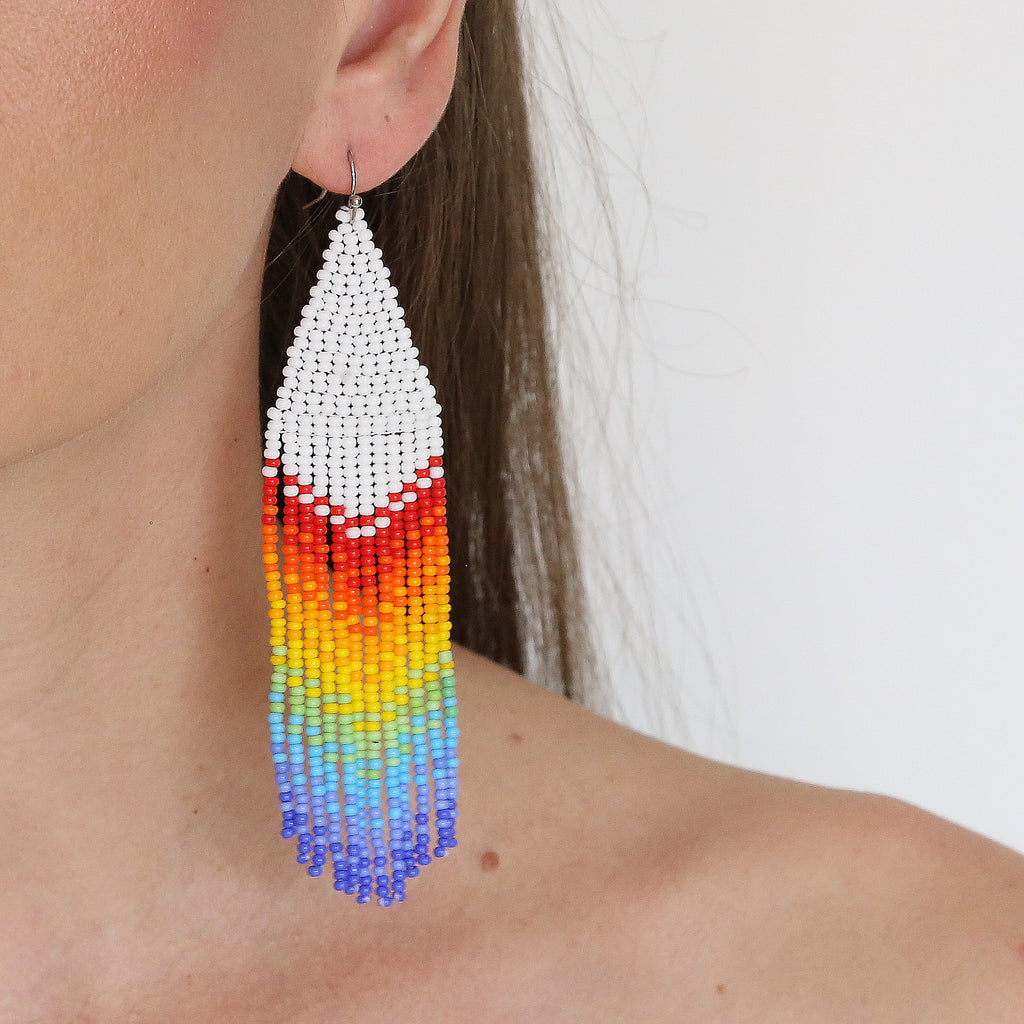 White Rainbow Earrings