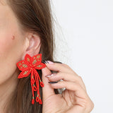 Red Orchid Earring